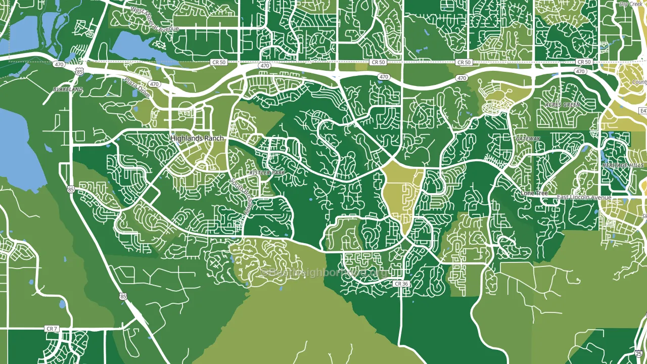 Highlands Ranch, CO block-group voter-turnout map