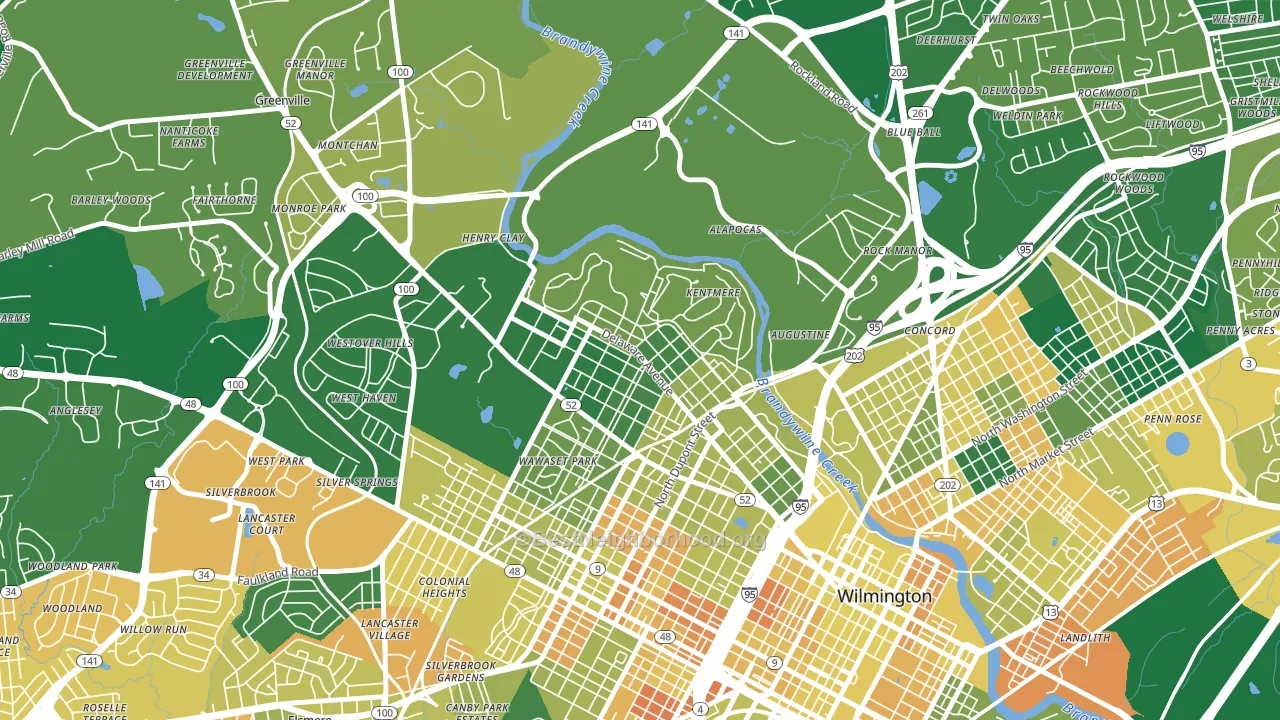 Highlands, Wilmington, DE block-group voter-turnout map