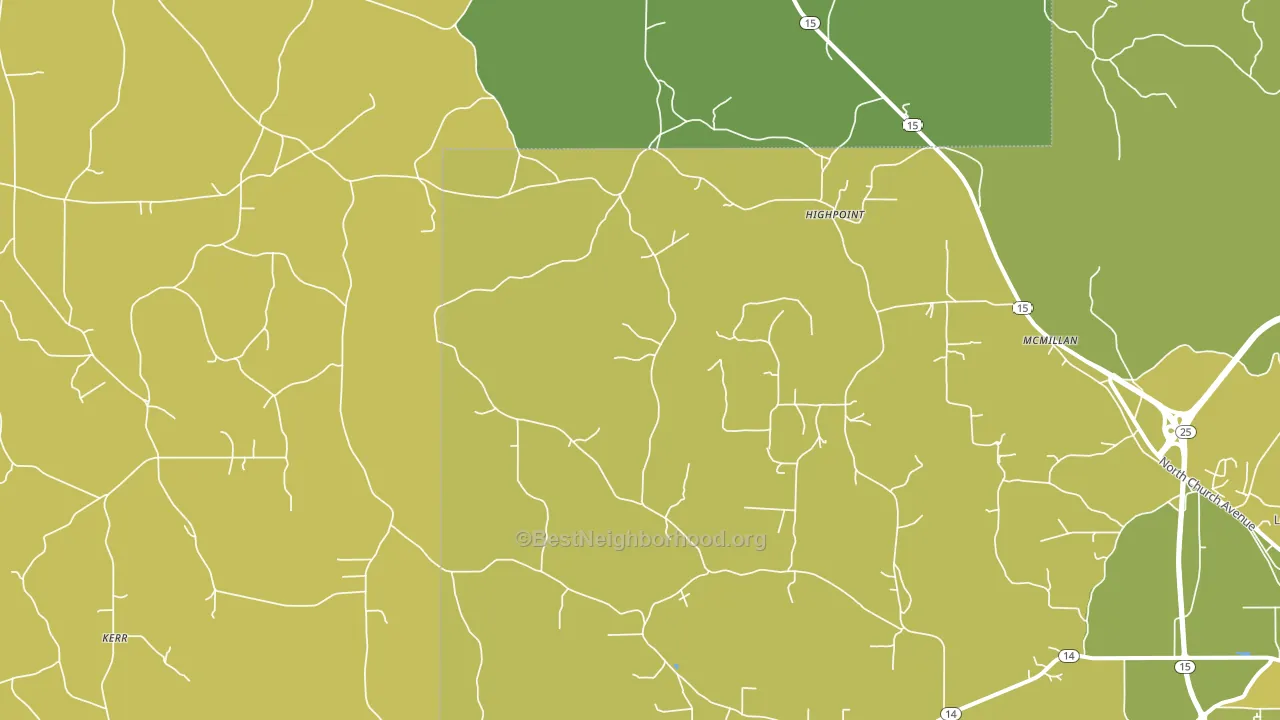 Highpoint, MS block-group voter-turnout map