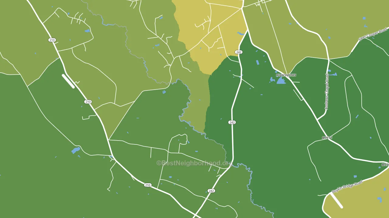 Highsmiths, NC block-group voter-turnout map