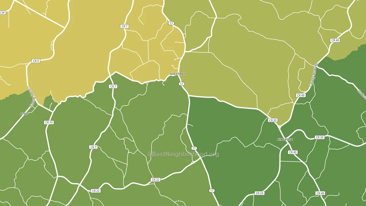 Hightogy, AL block-group voter-turnout map