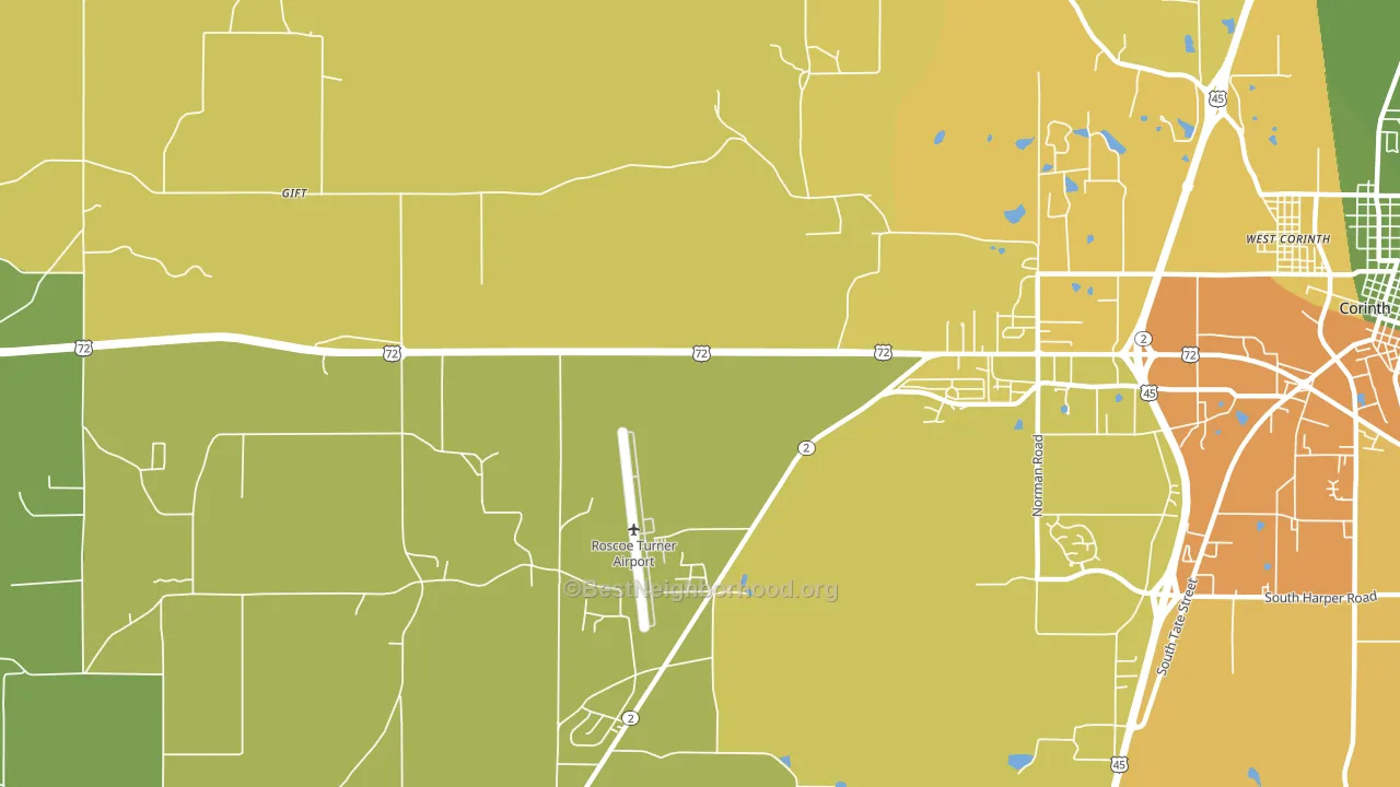 Hightown, MS block-group voter-turnout map