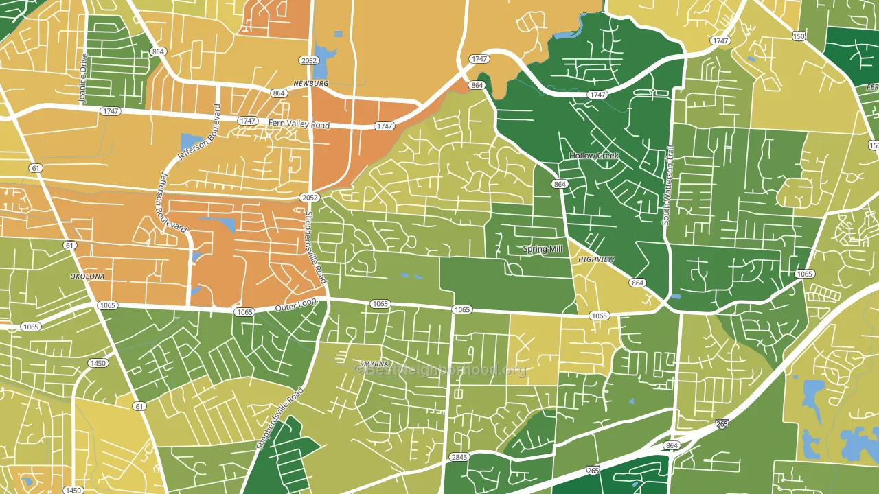 Highview, Louisville, KY block-group voter-turnout map