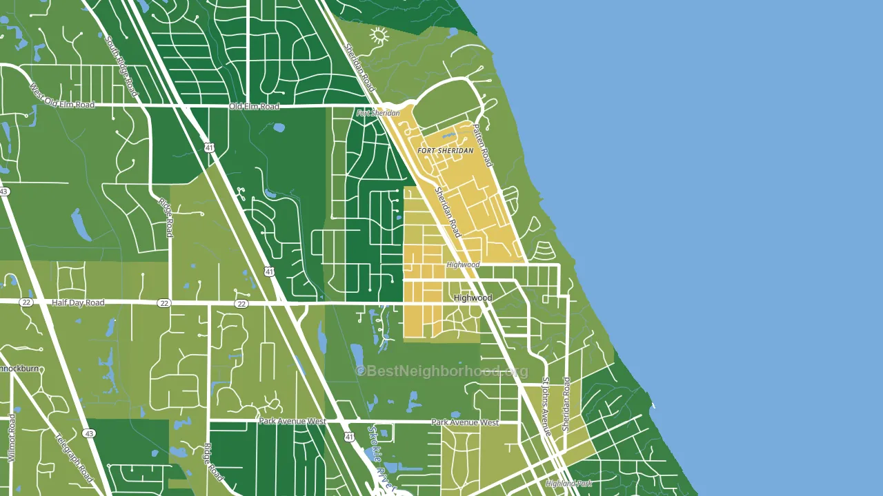 Highwood, IL block-group voter-turnout map