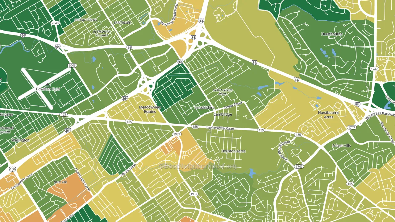 Hikes Point, Louisville, KY block-group voter-turnout map