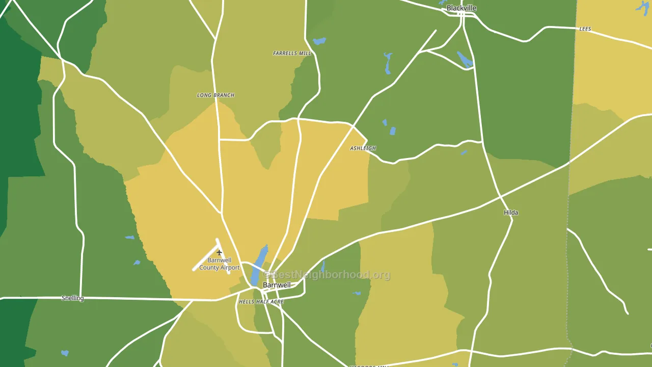 Hilda, SC block-group voter-turnout map