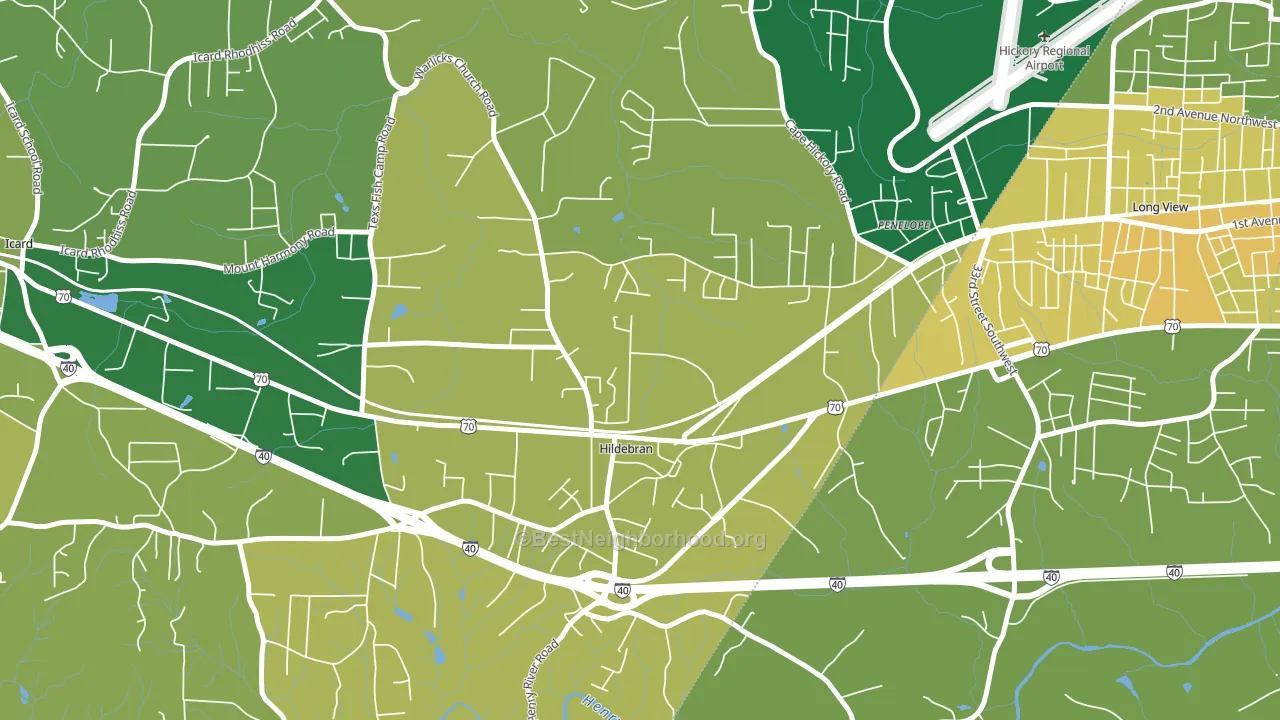 Hildebran, NC block-group voter-turnout map