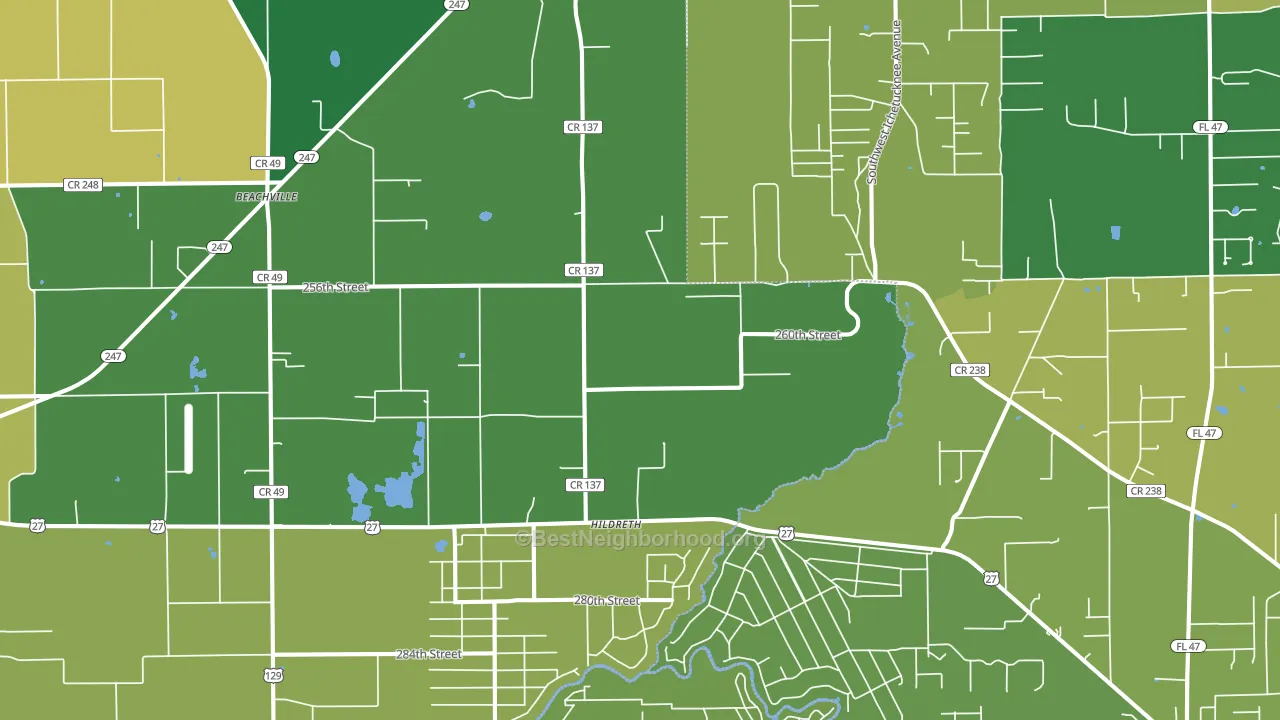 Hildreth, FL block-group voter-turnout map