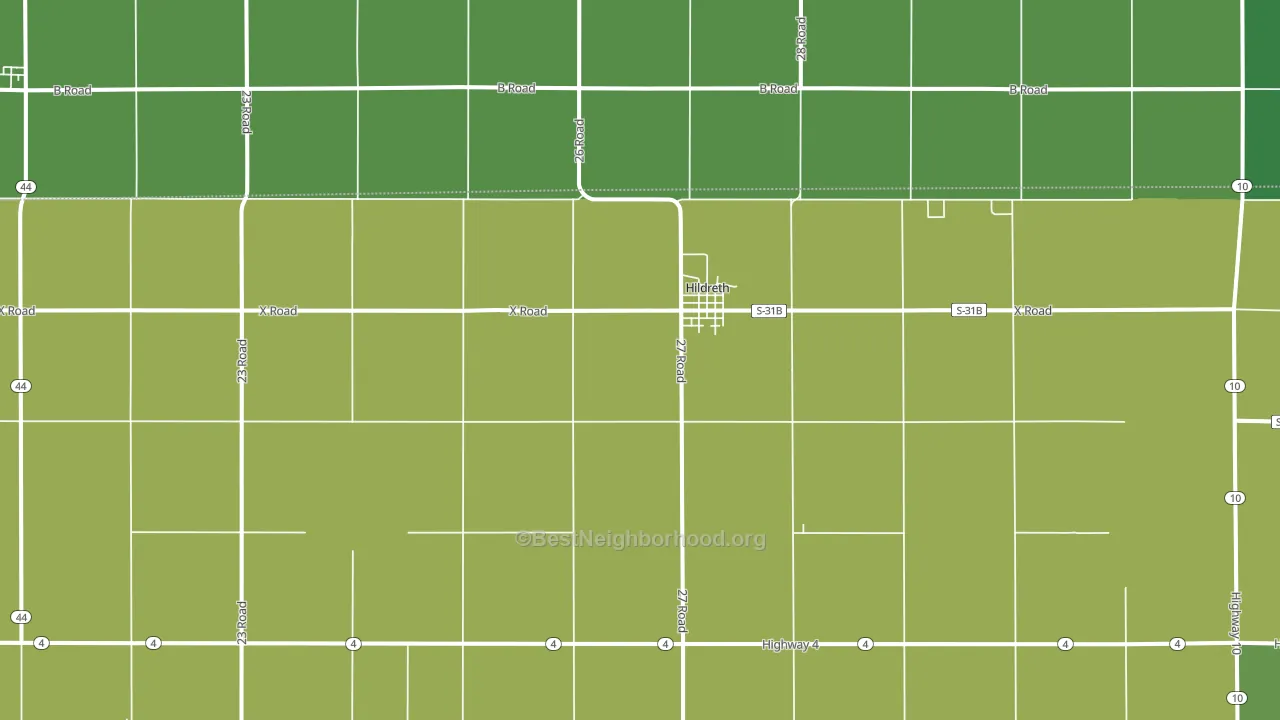 Hildreth, NE block-group voter-turnout map