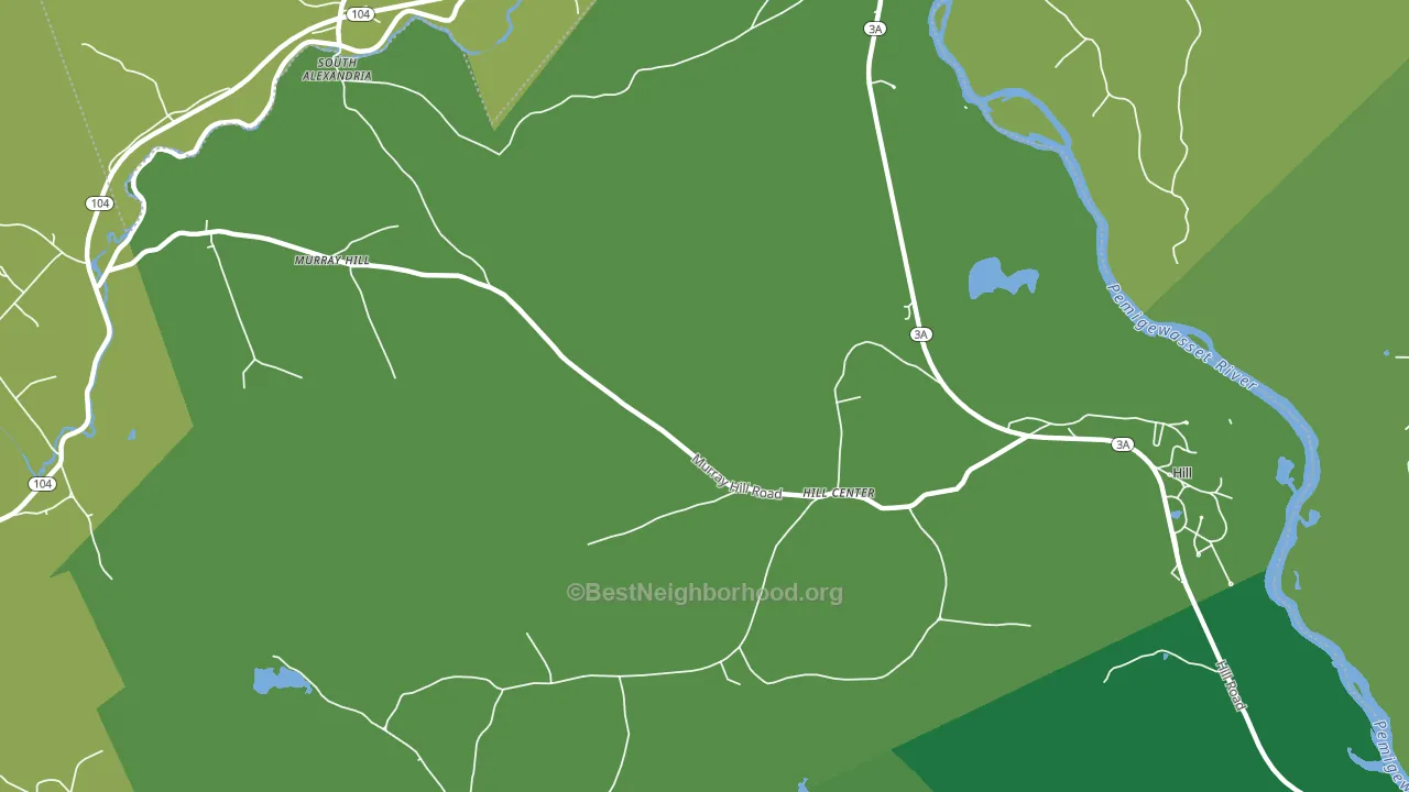 Hill Center, NH block-group voter-turnout map
