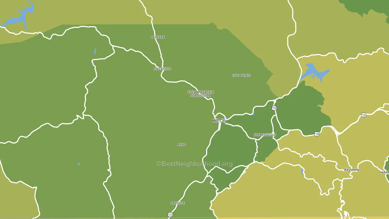 Hill City, SD block-group voter-turnout map