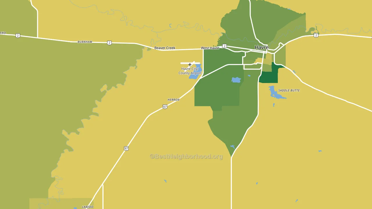 Hill County, MT block-group voter-turnout map