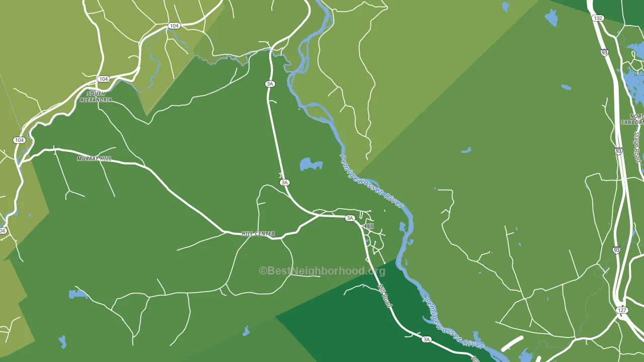 Hill, NH block-group voter-turnout map