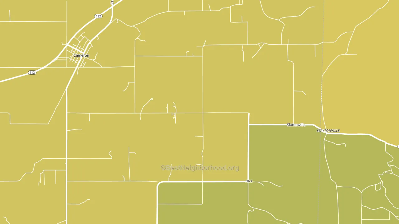 Hill, OK block-group voter-turnout map