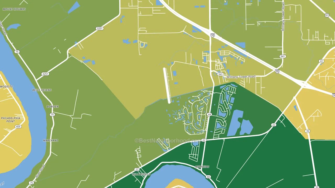 Hillaryville, LA block-group voter-turnout map