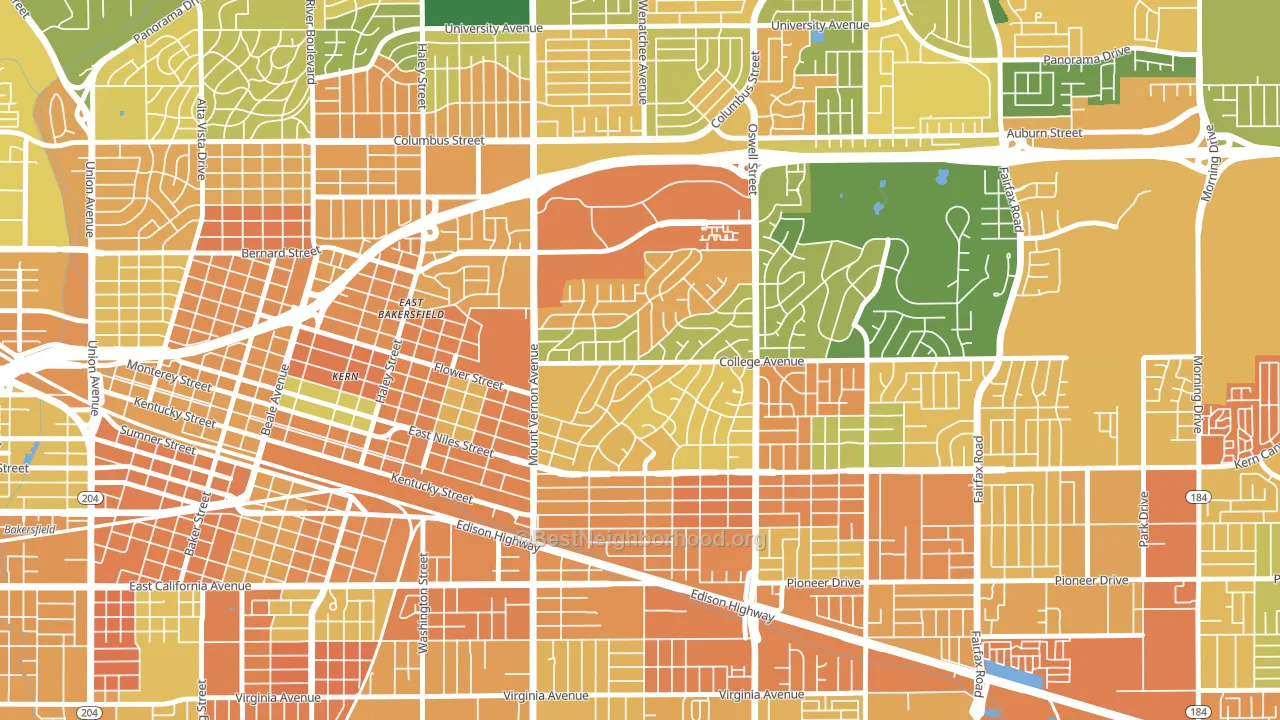 Hillcrest-Bakersfield, Bakersfield, CA block-group voter-turnout map