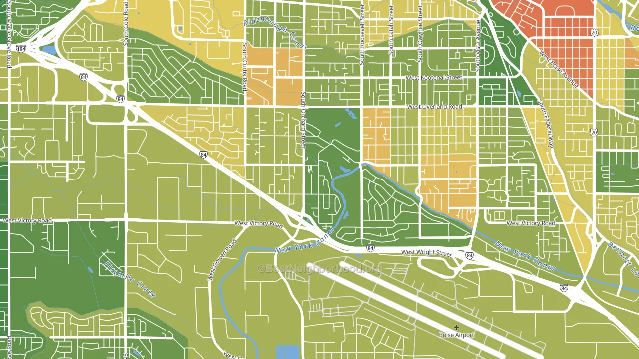 Hillcrest, Boise, ID block-group voter-turnout map