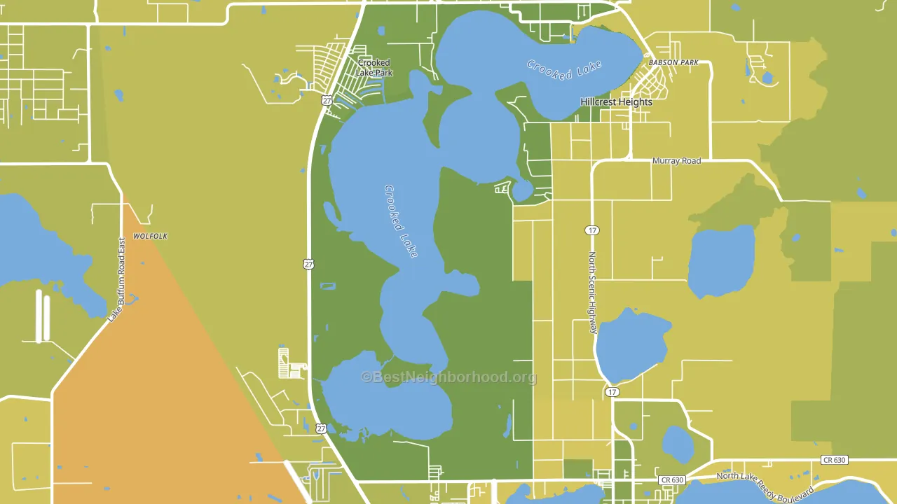 Hillcrest Heights, FL block-group voter-turnout map