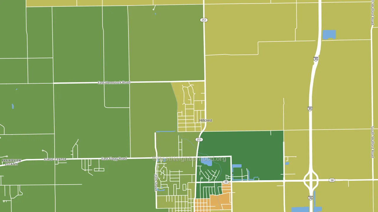 Hillcrest, IL block-group voter-turnout map