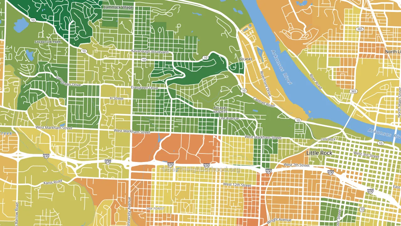 Hillcrest, Little Rock, AR block-group voter-turnout map