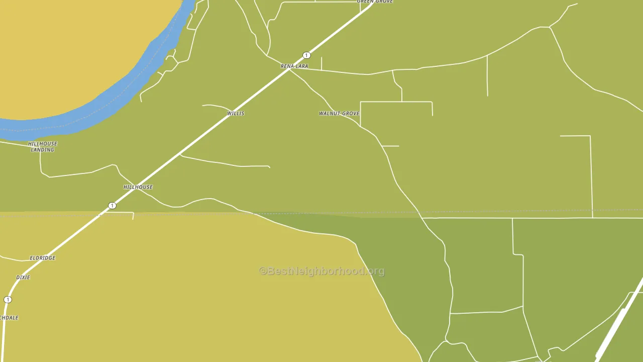 Hillhouse, MS block-group voter-turnout map