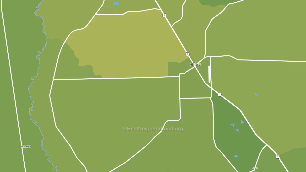 Hilliard, FL block-group voter-turnout map