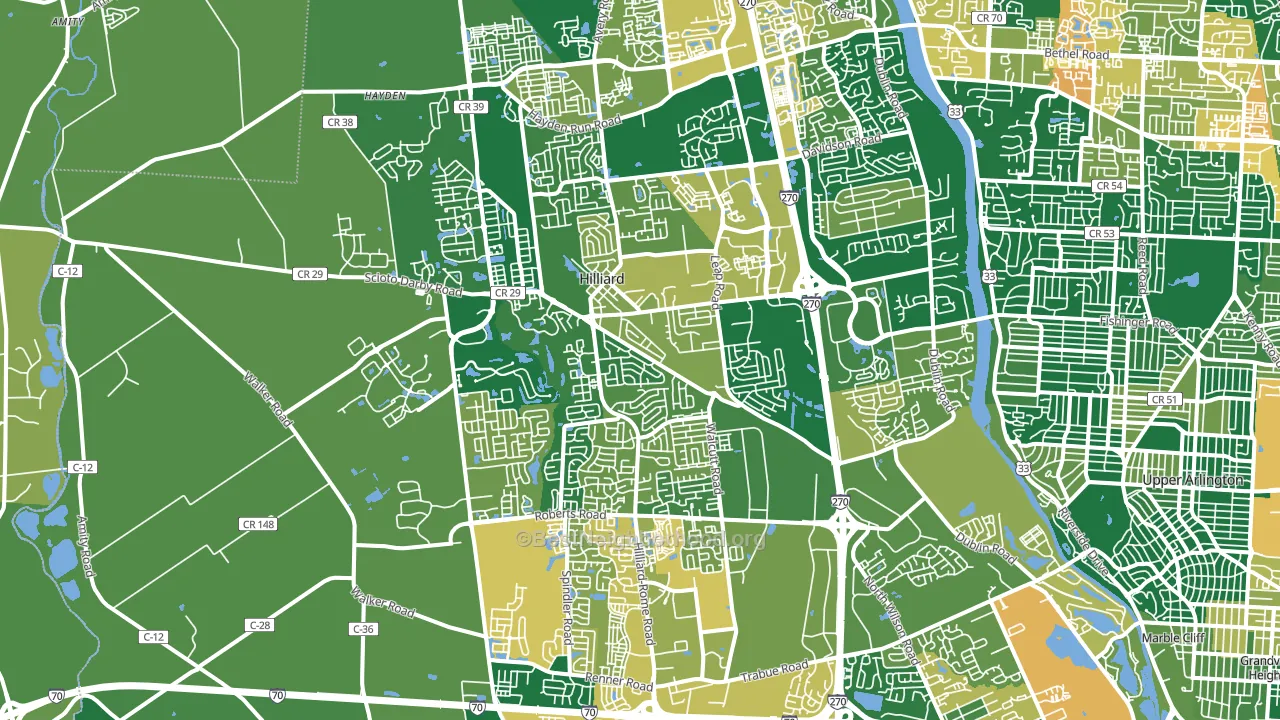 Hilliard, OH block-group voter-turnout map