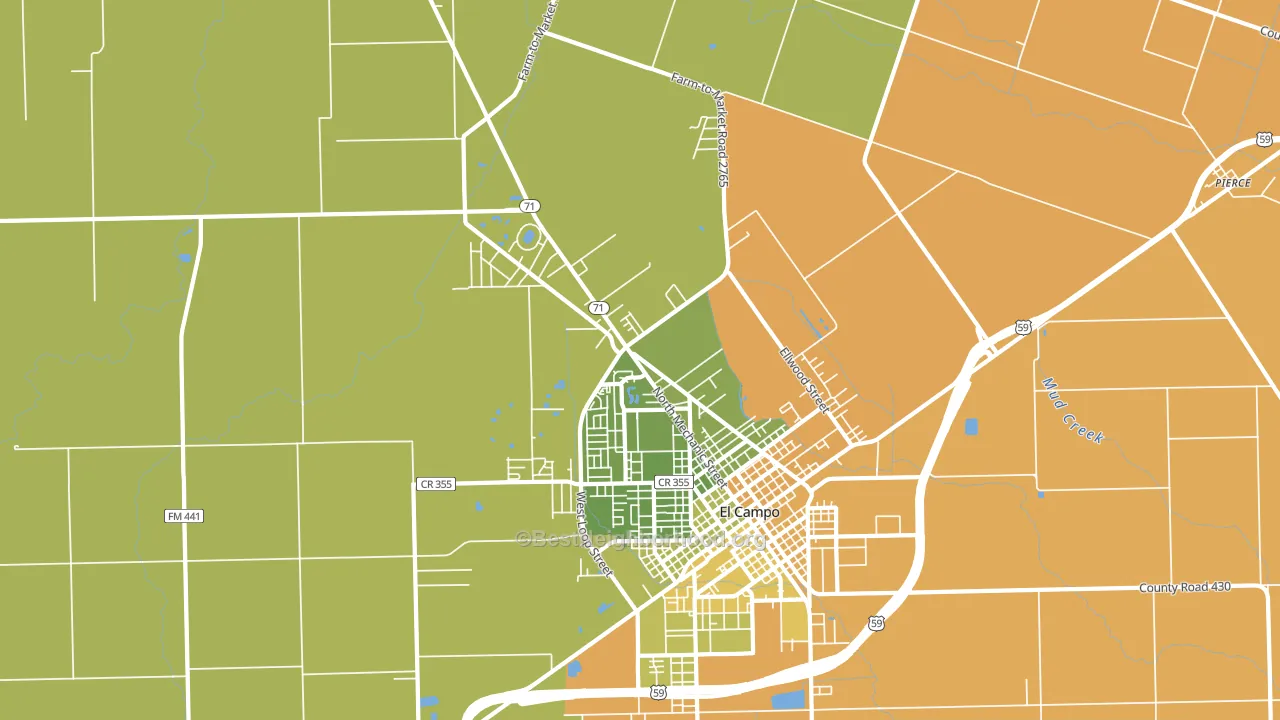 Hillje, TX block-group voter-turnout map