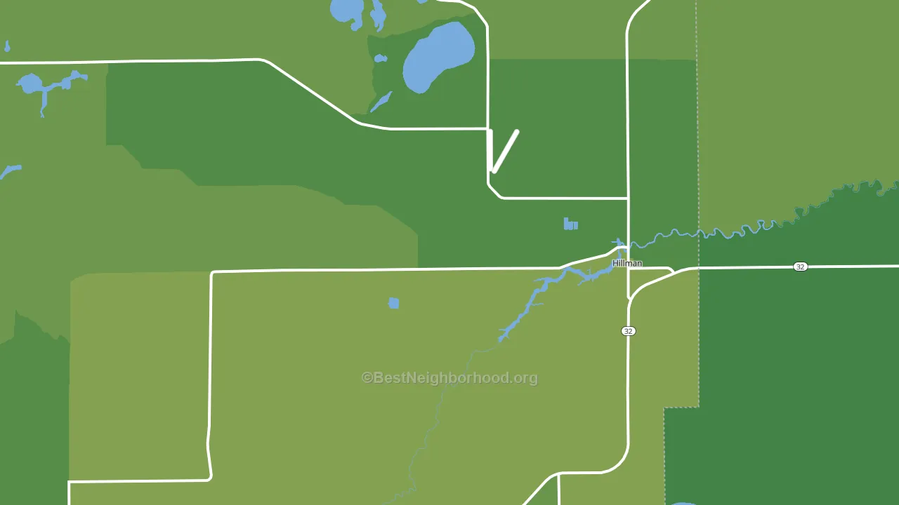 Hillman, MI block-group voter-turnout map