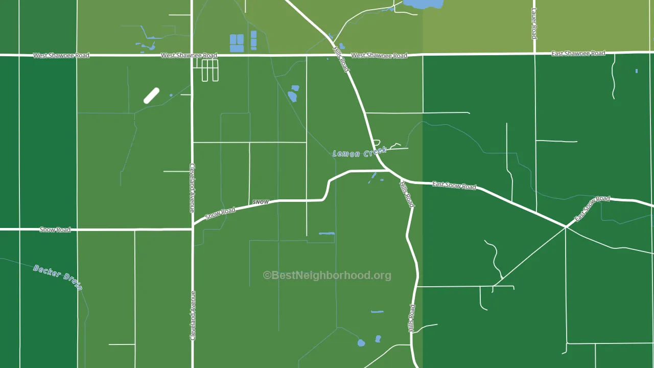 Hills Corners, MI block-group voter-turnout map