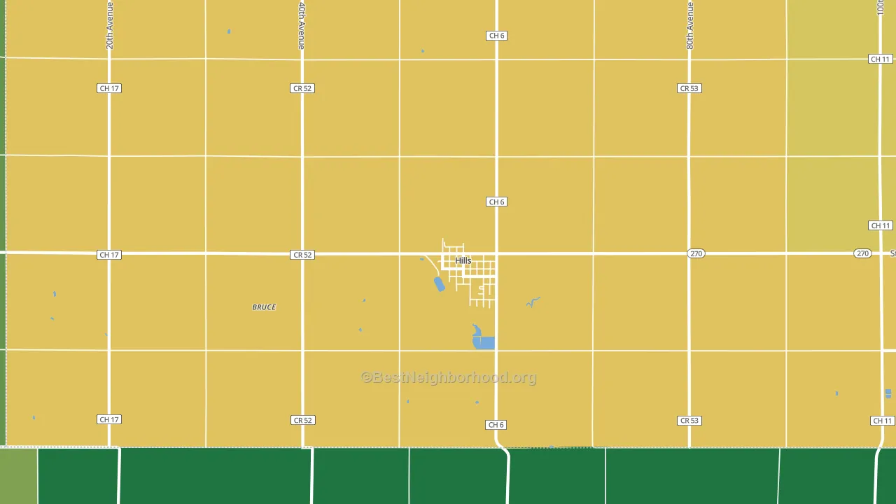 Hills, MN block-group voter-turnout map