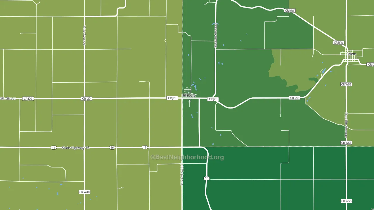 Hillsboro, IA block-group voter-turnout map