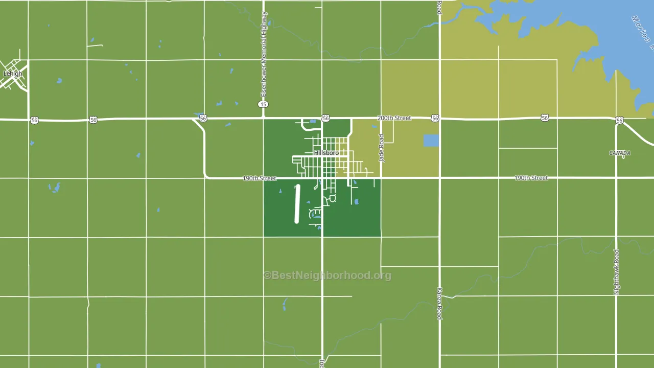 Hillsboro, KS block-group voter-turnout map