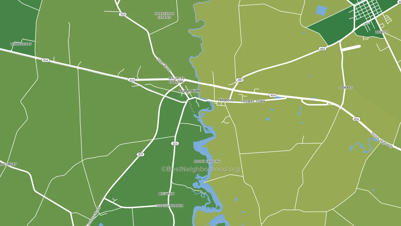 Hillsboro, MD block-group voter-turnout map