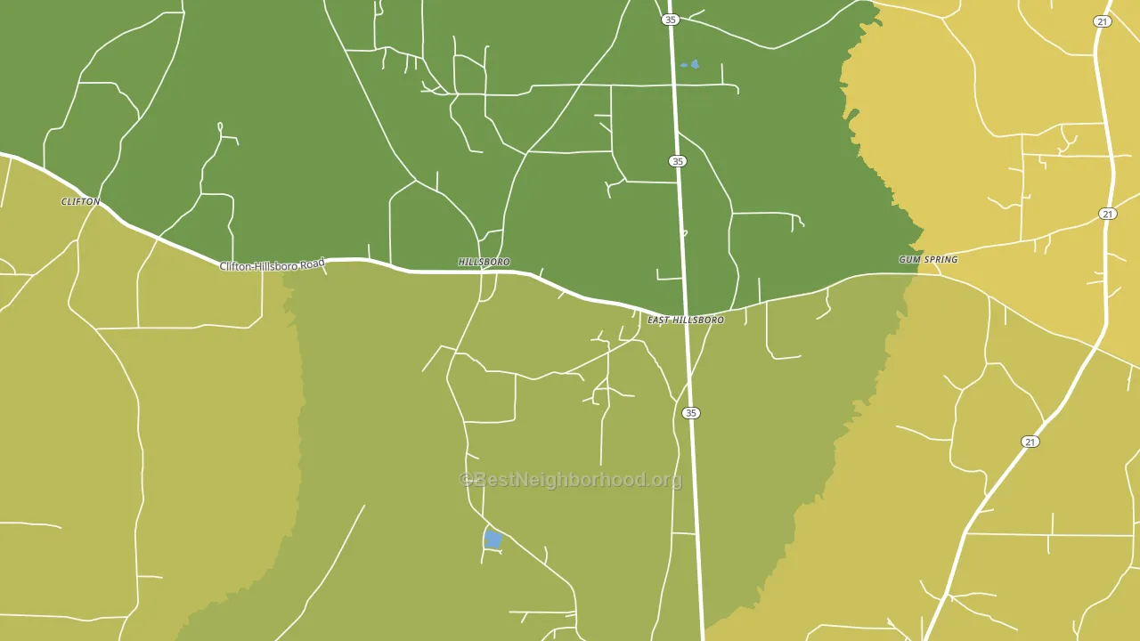 Hillsboro, MS block-group voter-turnout map