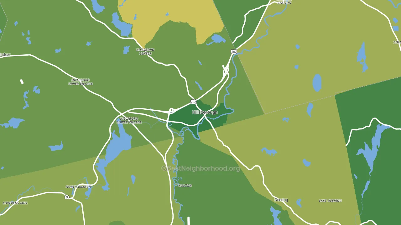 Hillsboro, NH block-group voter-turnout map