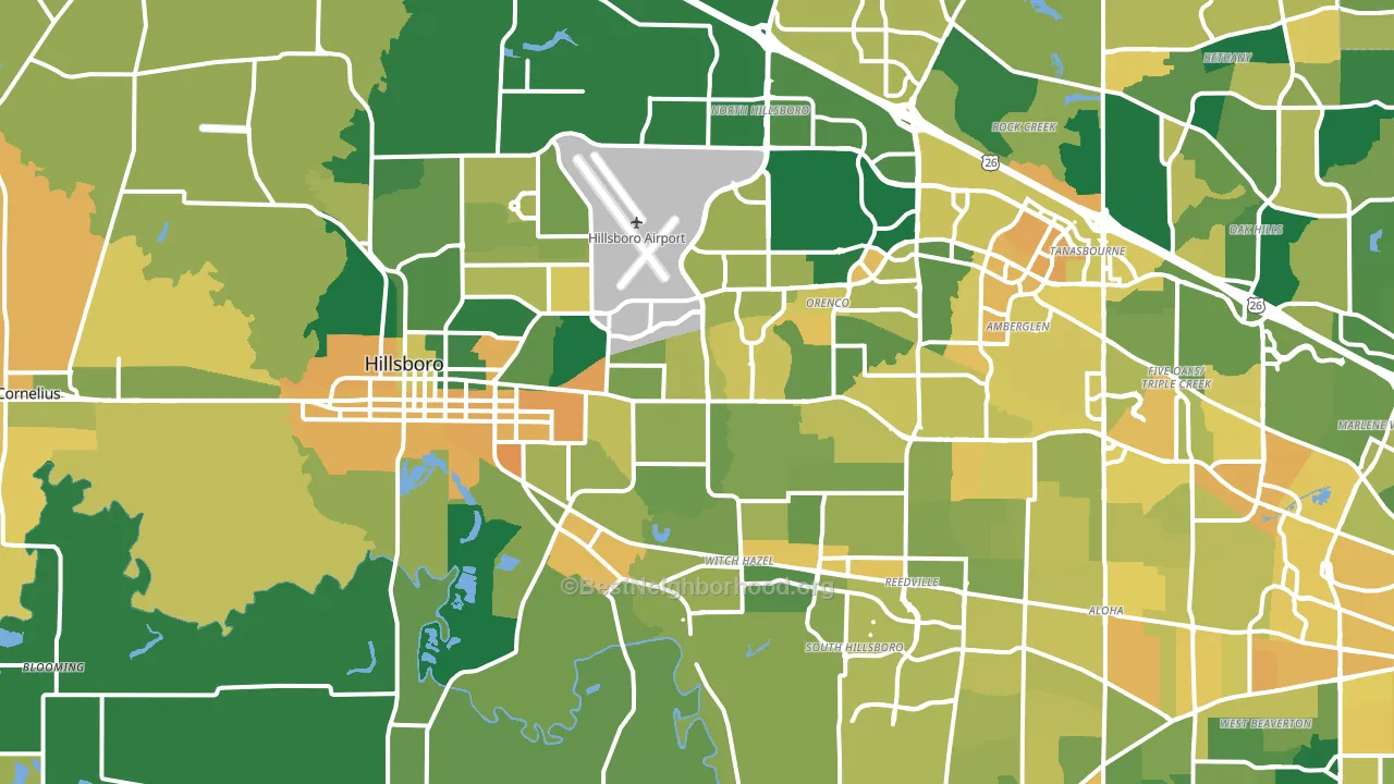 Hillsboro, OR block-group voter-turnout map