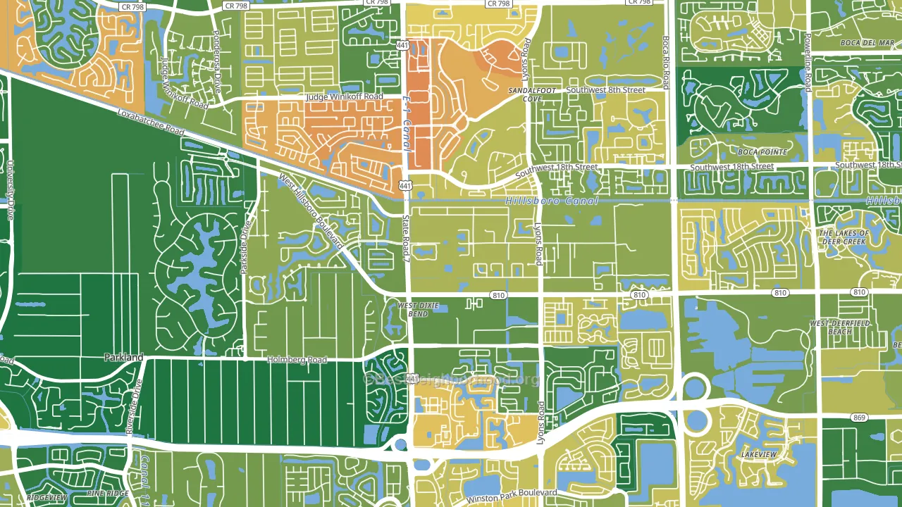 Hillsboro Pines, FL block-group voter-turnout map