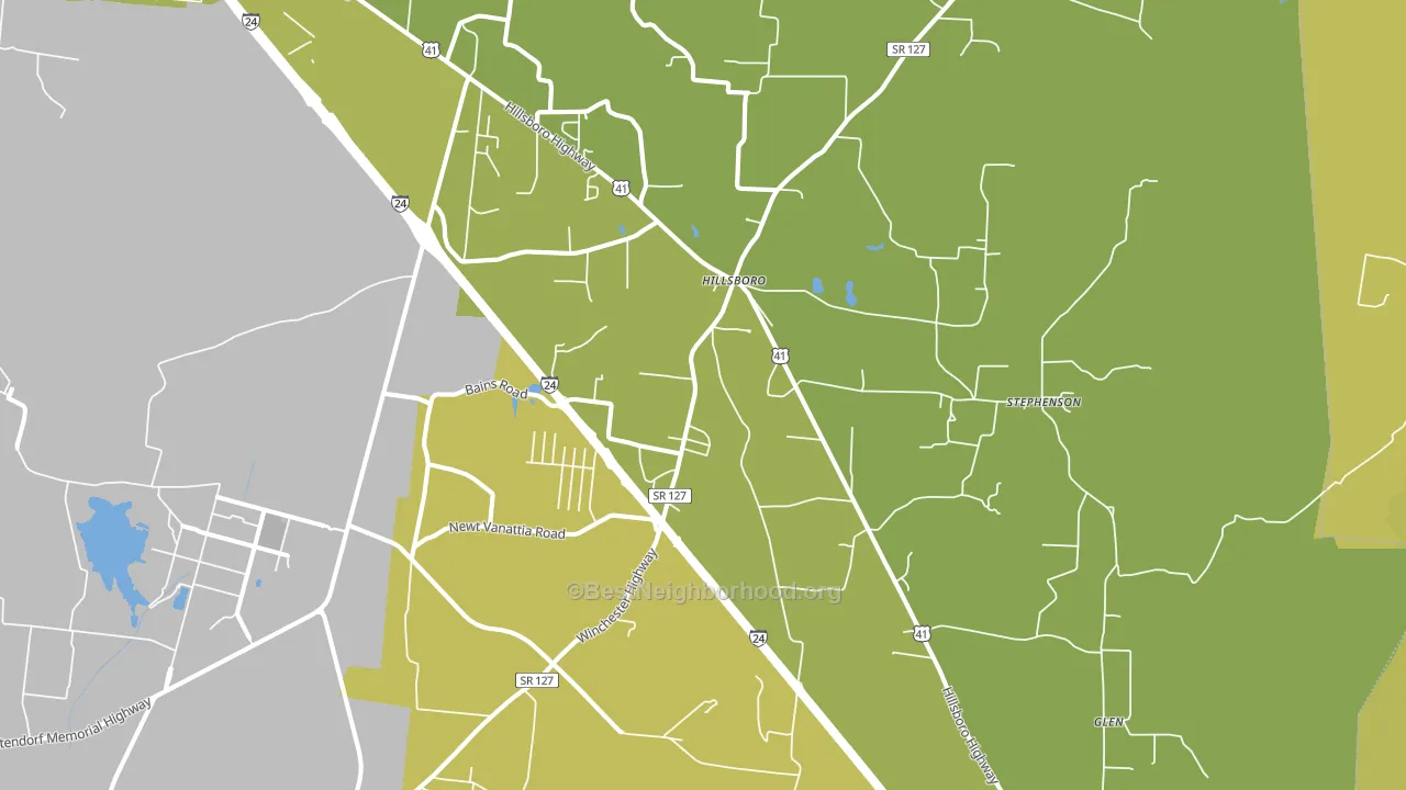 Hillsboro, TN block-group voter-turnout map