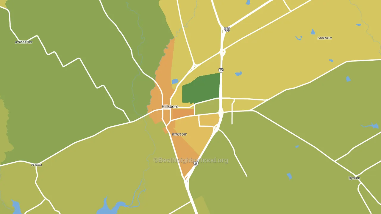 Hillsboro, TX block-group voter-turnout map