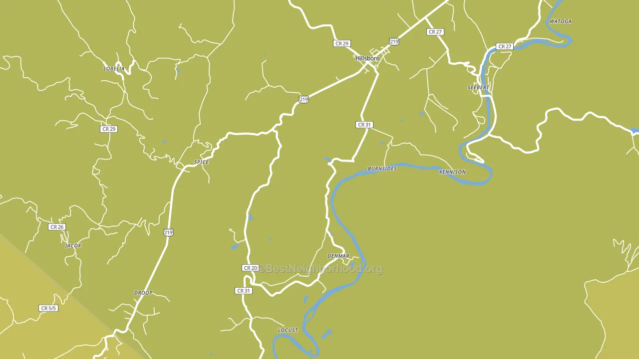 Hillsboro, WV block-group voter-turnout map