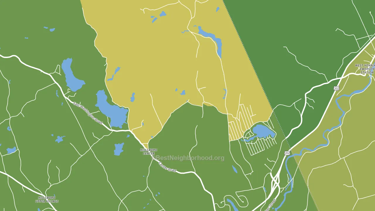 Hillsborough Center, NH block-group voter-turnout map