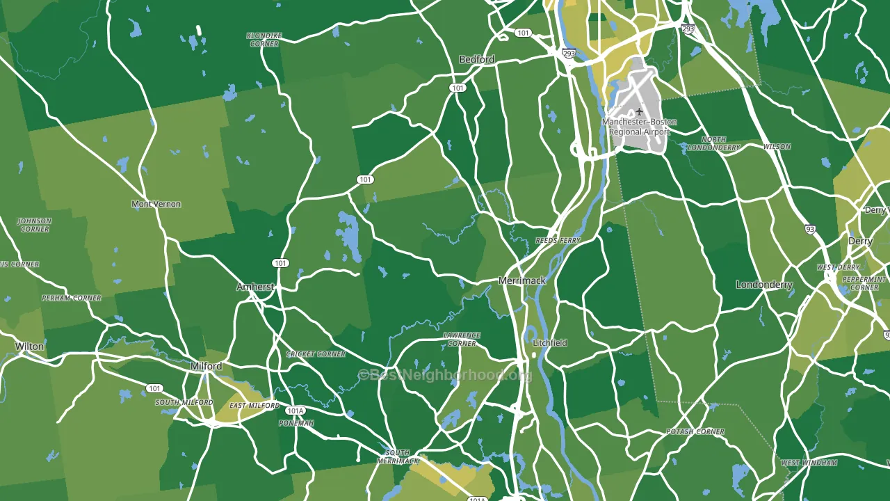 Hillsborough County, NH block-group voter-turnout map