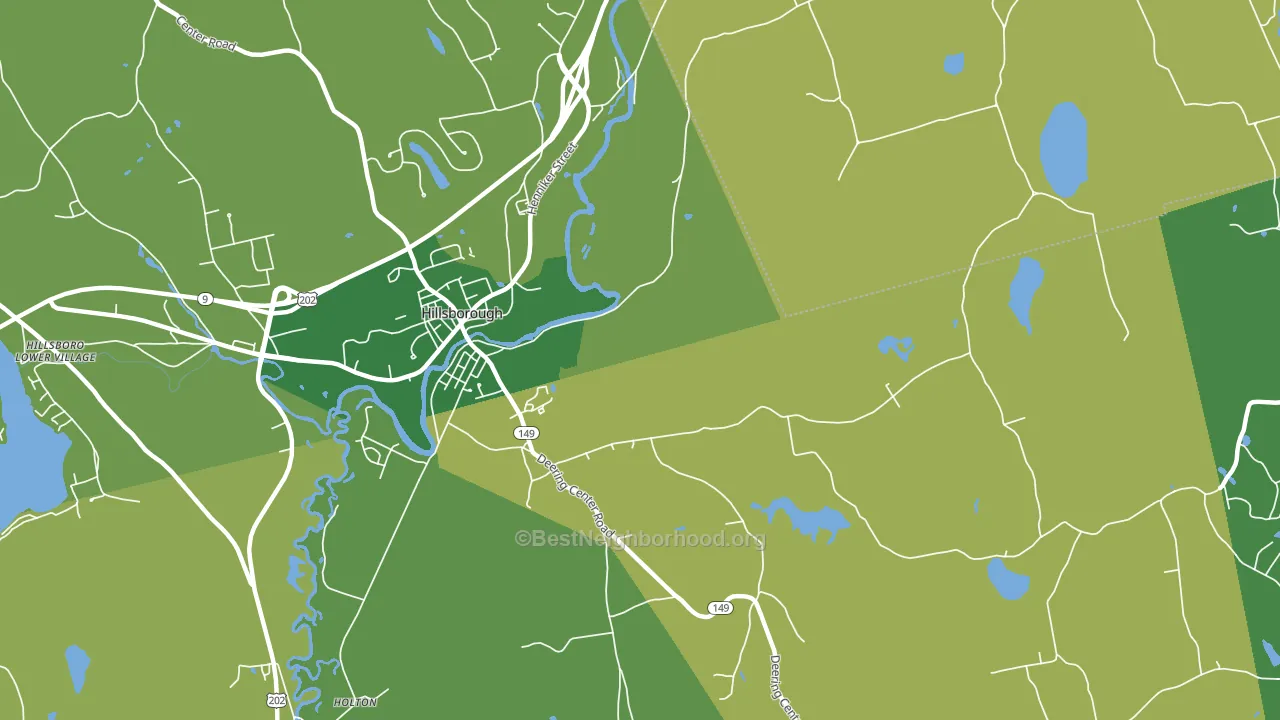 Hillsborough, NH block-group voter-turnout map