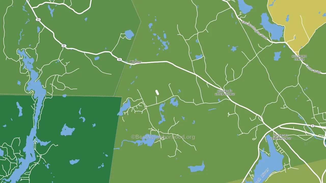 Hillsborough Upper Village, NH block-group voter-turnout map