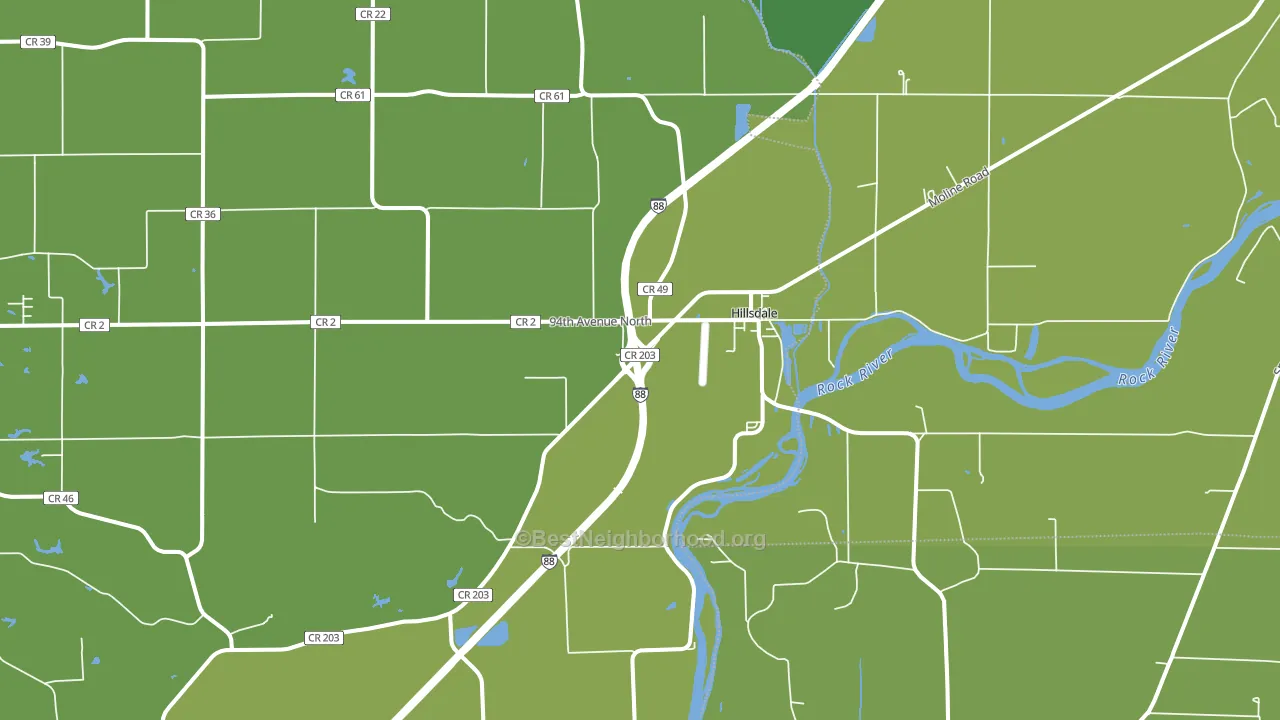Hillsdale, IL block-group voter-turnout map