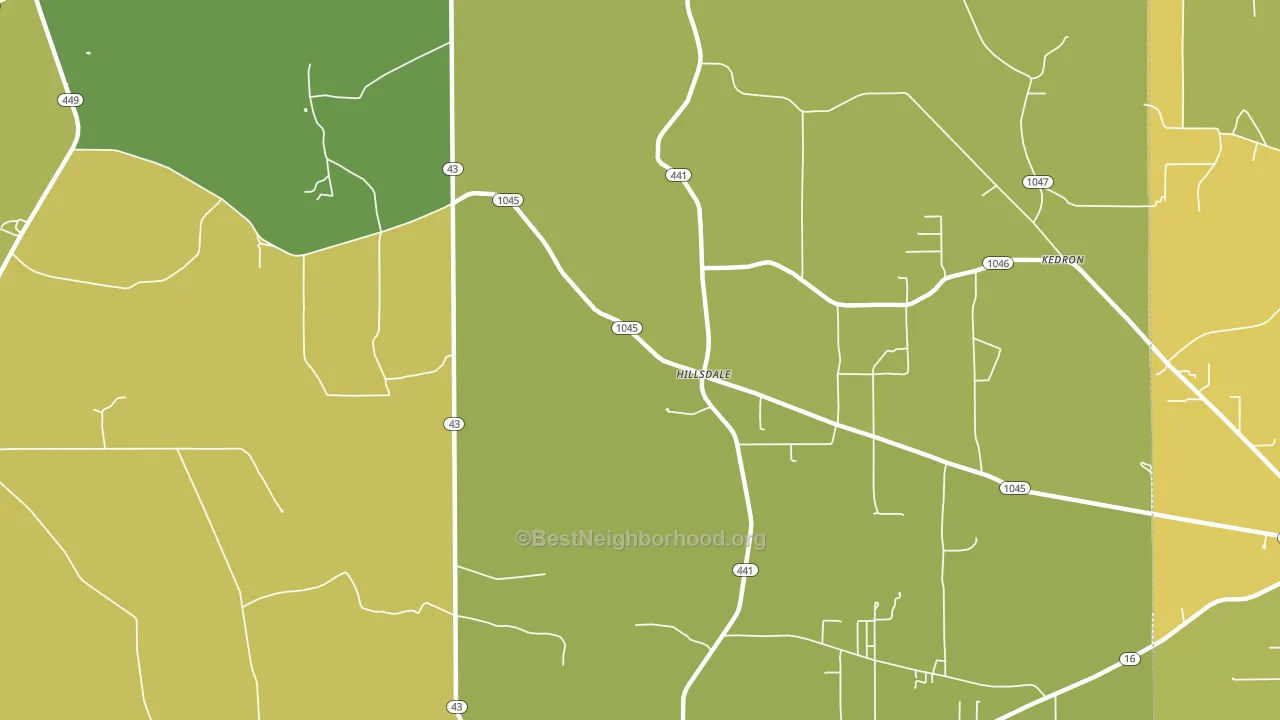 Hillsdale, LA block-group voter-turnout map