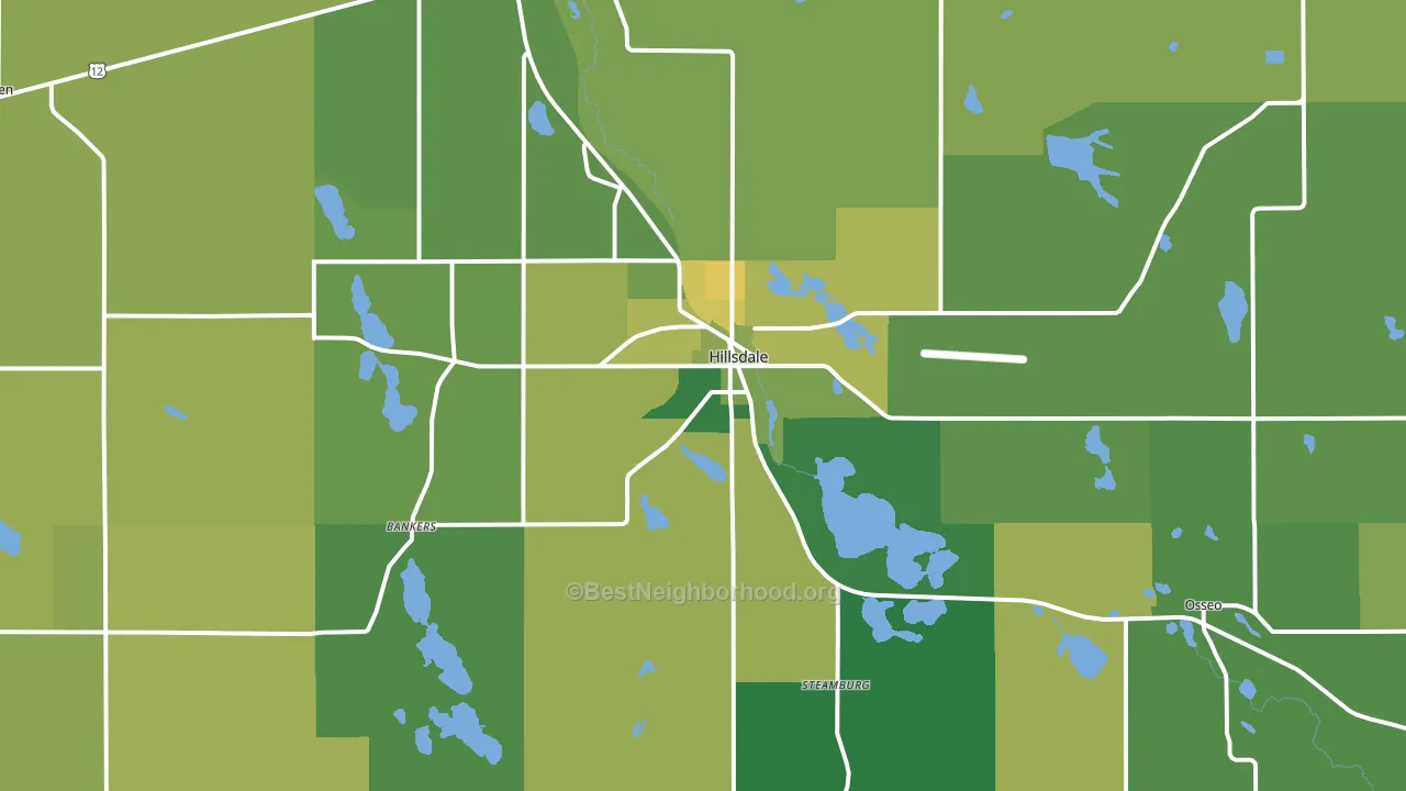 Hillsdale, MI block-group voter-turnout map