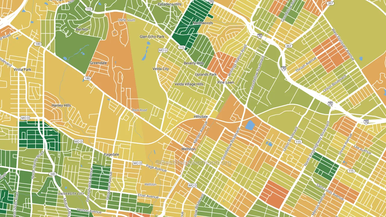 Hillsdale, MO block-group voter-turnout map