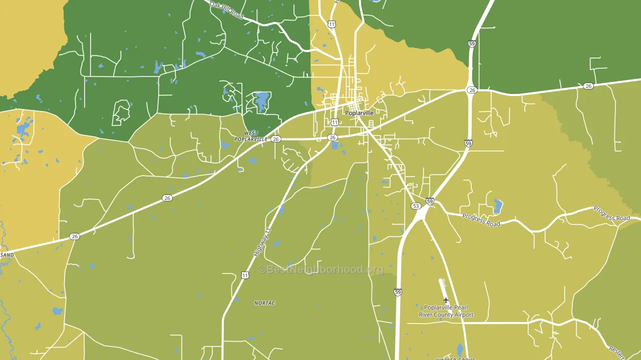 Hillsdale, MS block-group voter-turnout map